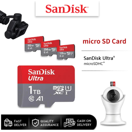 การ์ด TF Ultra A1 MicroSDHC และ MicroSDXC มีจําหน่ายใน 32G,64G,128GB, 256GB, 512GB, 1TB ขยายหน่วยควา