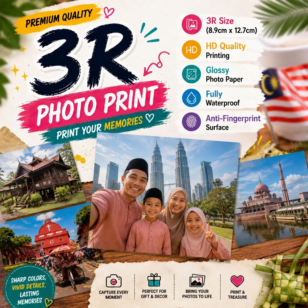 20 ชิ้น/50 ชิ้น/100 ชิ้น 3R HD Glossy Photo พิมพ์ (8.9 ซม.  12.7 ซม.)|Cuci Gambar พิมพ์กันน้ําและคุณ
