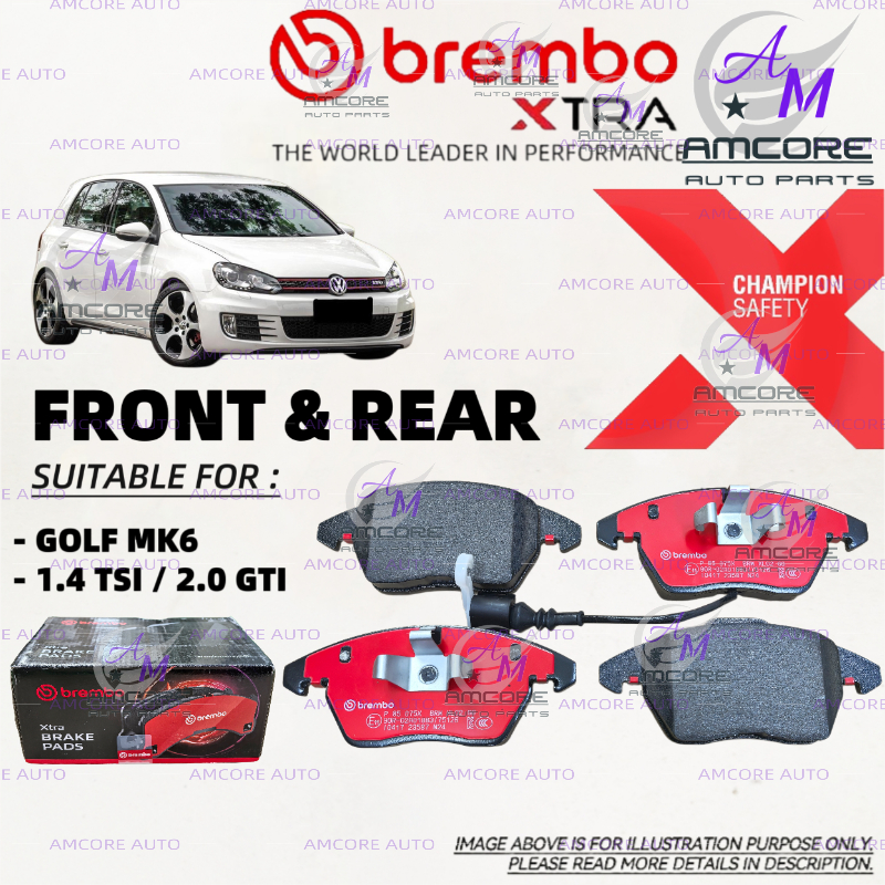 VOLKSWAGEN GOLF MK6 1.4 TSI / 2.0 GTI - ผ้าเบรค BREMBO / XTRA BREMBO PAD / XTRA BREMBO PAD / BREMBO 