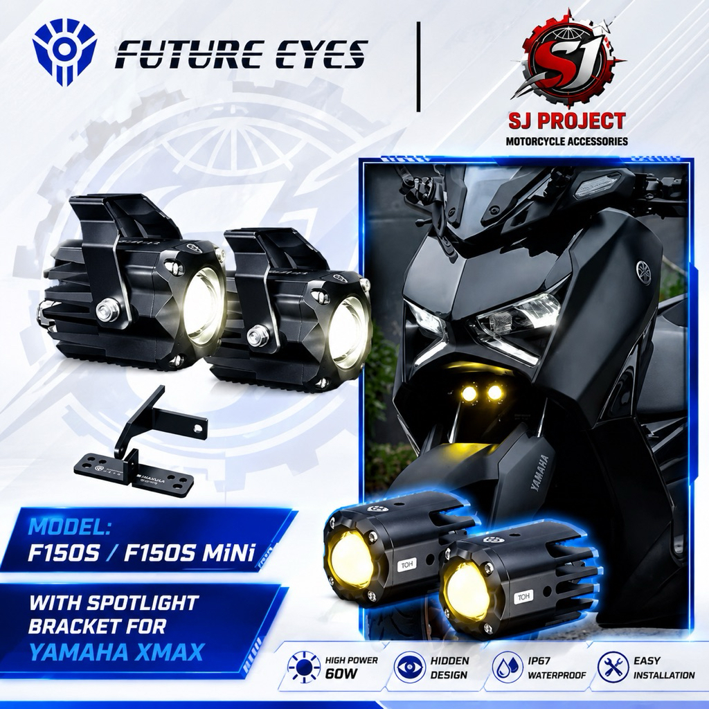 XMAX V1/V2/V3 PNP FUTURE EYES F150S Mini สําหรับ XMAX 250 Combo Spotlight โคมไฟไฟหน้ากันน้ํากีฬา