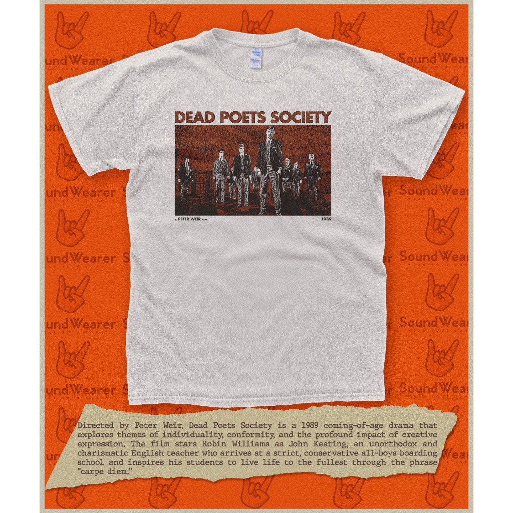 เสื้อยืดภาพยนตร์ Dead Poets Society 1989 Robin Williams