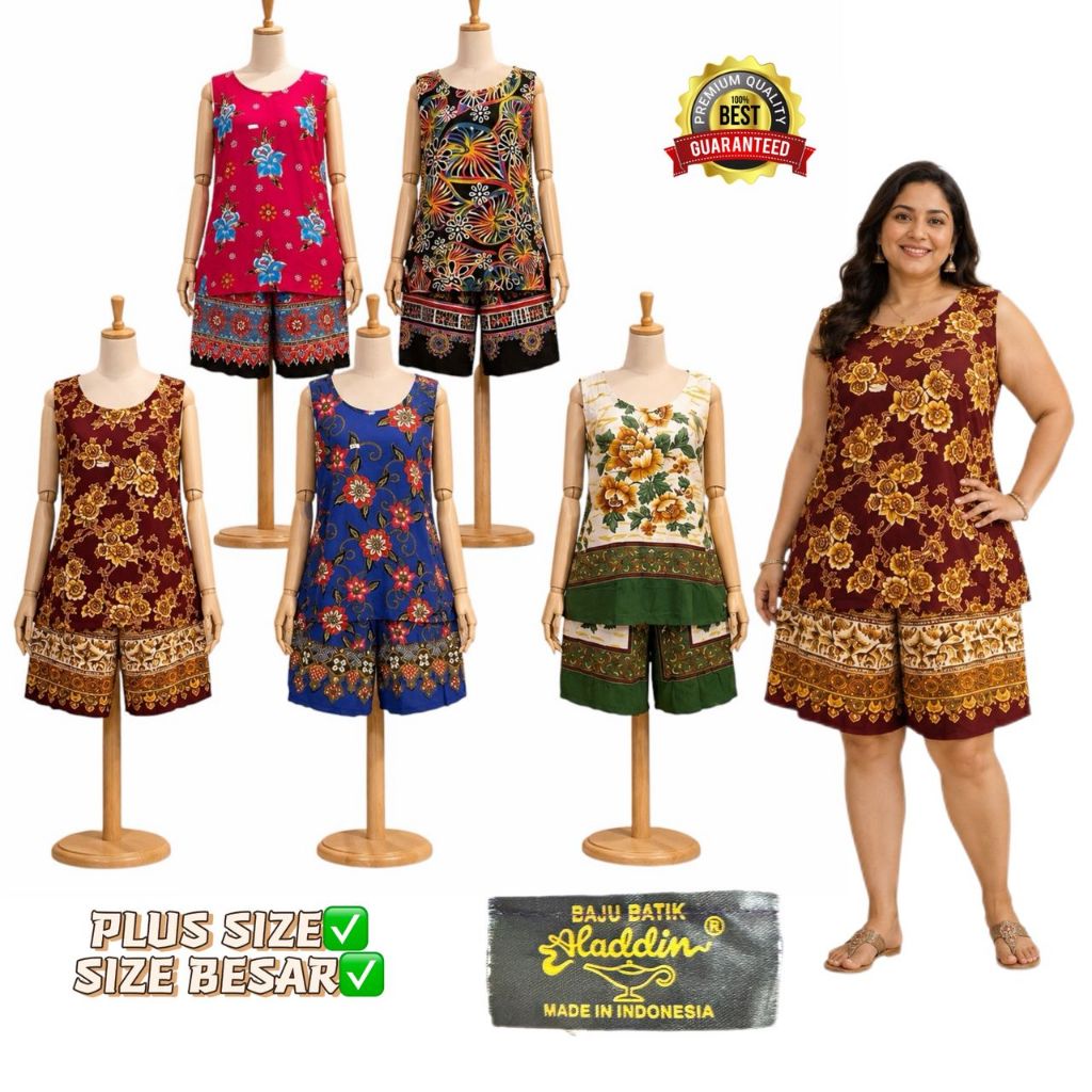Baju เสื้อกล้ามและกางเกงชุดนอน/เสื้อแขนกุด Batik & ชุดกางเกง/Batik Demi Moore/ชุด Batik Nighty