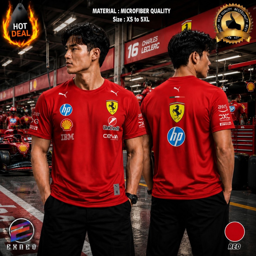 [MICROFIBER QUALITY] เสื้อยืด 2025 Ferrari F1 Racing Team Graphic Tee