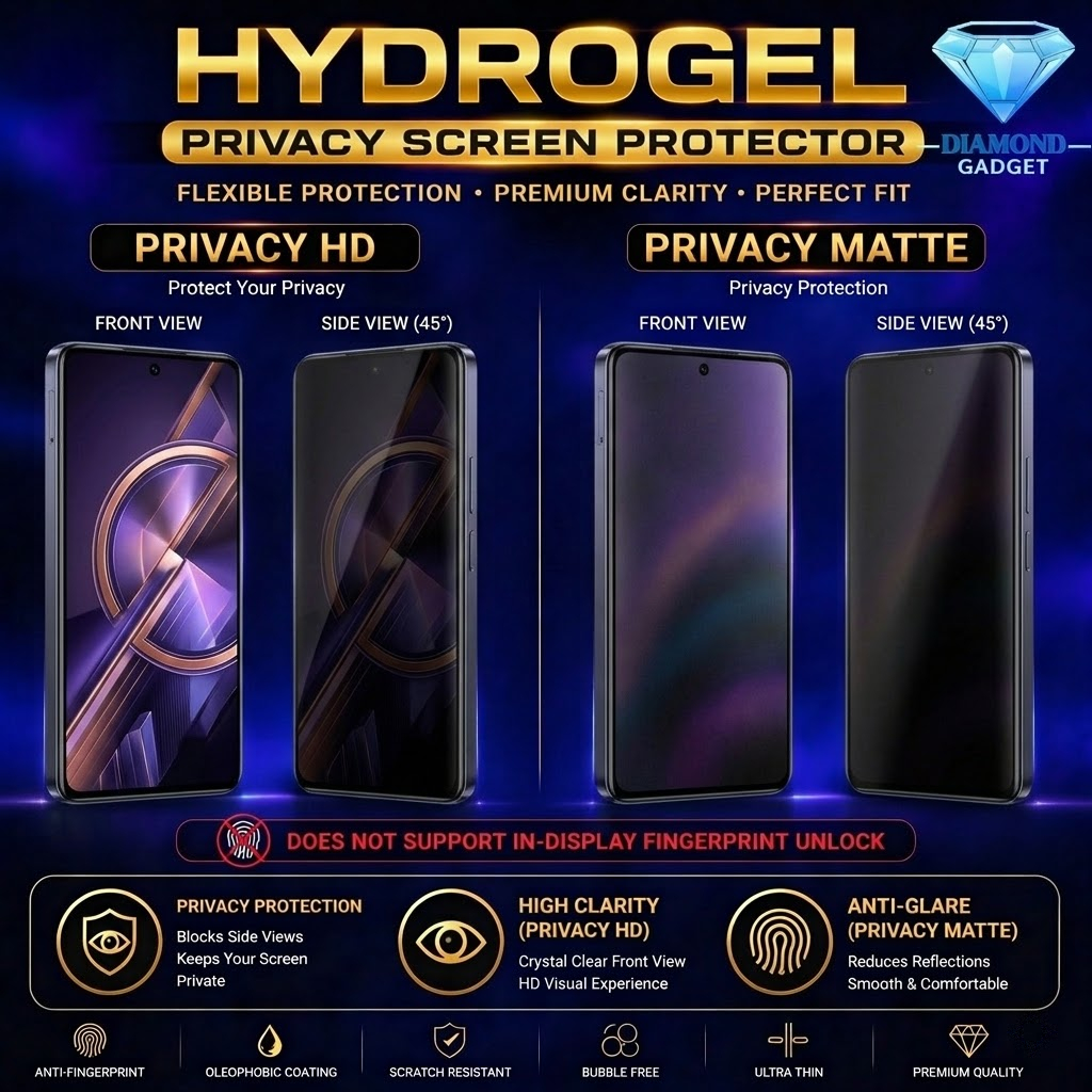 Infinix GT 50 Pro / GT 30 Pro / GT 30 / GT 20 Pro / GT 10 Pro Privacy Hydrogel ปกป้องหน้าจอ