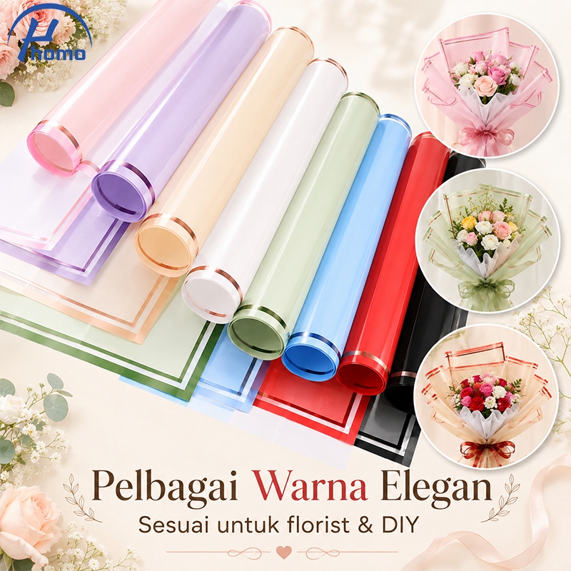20Sheepts Premium Gold Rim Bouquet Wrapper กระดาษห่อดอกไม้กันน้ํา Florist