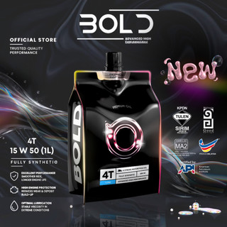 BOLD SIRIM 4T 15w50 1L Fully Synthetic MA2 Motorcycle Engine Oil Minyak Hitam Motor Motosikal 15w-50 LC135 Y15 Y16