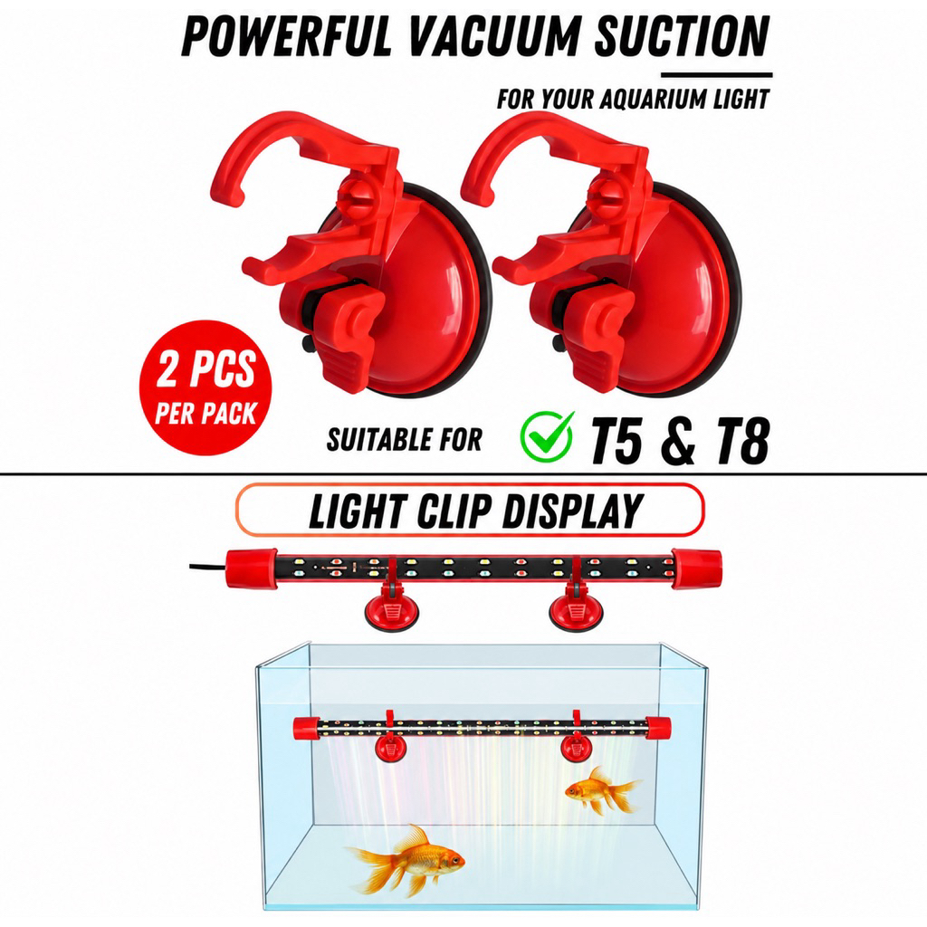 Aquarium Ultra-Suction Light Clip T5 T8 Klip Lampu Akuarium LED Light Clip Sedutan Klip 鱼夹灯