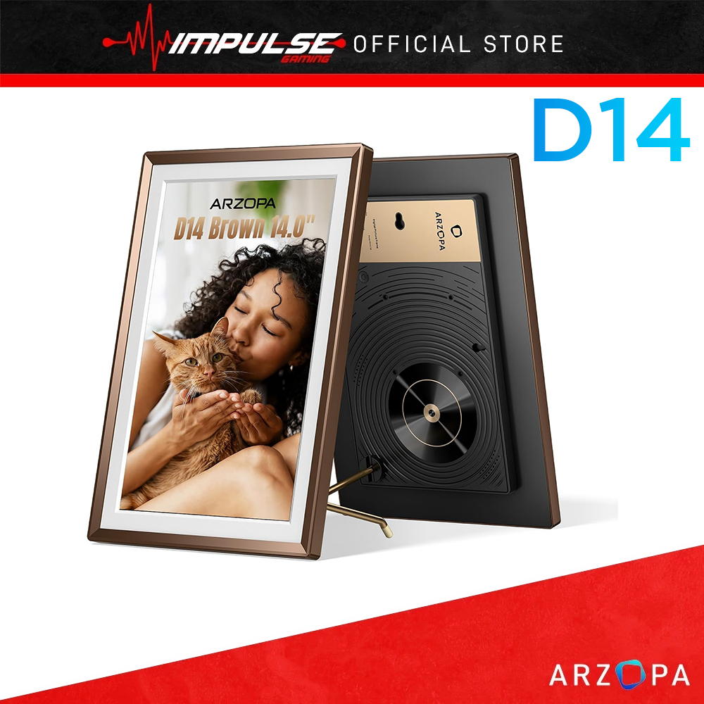 กรอบรูปดิจิตอล Arzopa D14 14" 1920x1200 - สีน้ําตาลมอคค่า