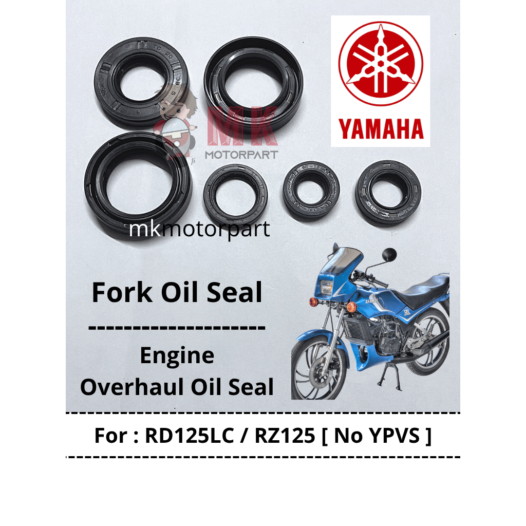 Yamaha RD125LC [ 10W ] ซีลน้ํามันเครื่อง Overhaul ครบชุด / ซีลน้ํามันส้อมหน้าสําหรับ LC125 RD125 RZ1