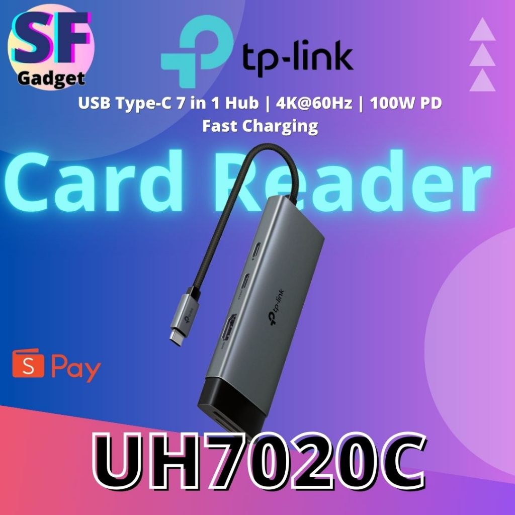TP-Link UH7020C USB Type-C 7 in 1 Hub 4K@60Hz 100W PD Fast Charging