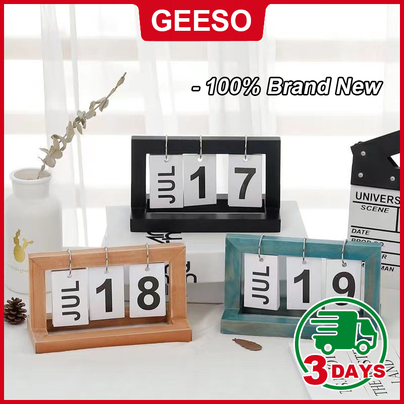 GEESO ปฏิทินไม้ - สไตล์นอร์ดิก นํากลับมาใช้ใหม่ได้ ใช้งานง่าย