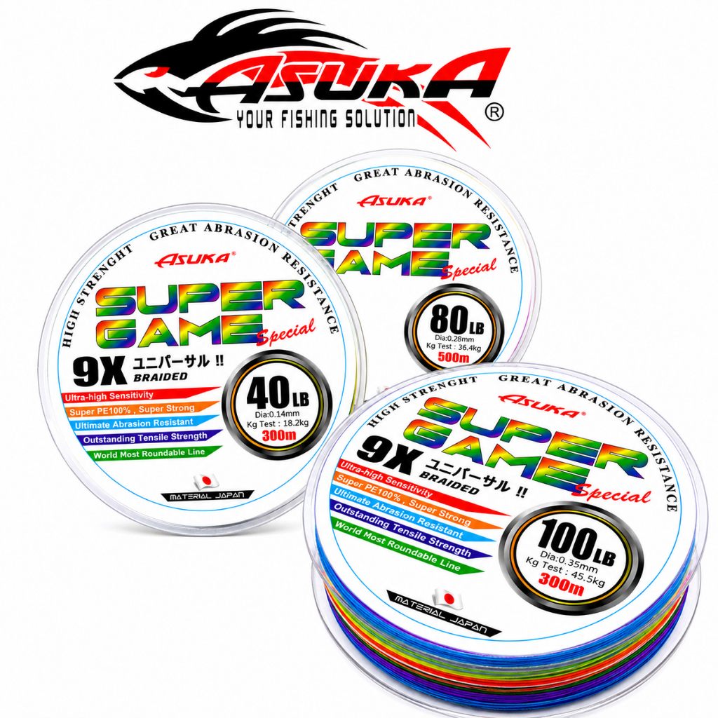 ASUKA SUPER GAME SPECIAL 9X 300m / 500m MULTICOLOR BRAIDED LINE