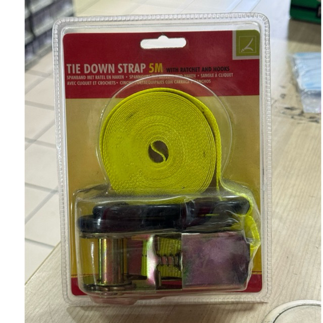 Tie Down Strap 25mm x 5meter Tie Down Belt with Hook Strap Tie Down Tali Ikat Motor Keta Tali Lori L