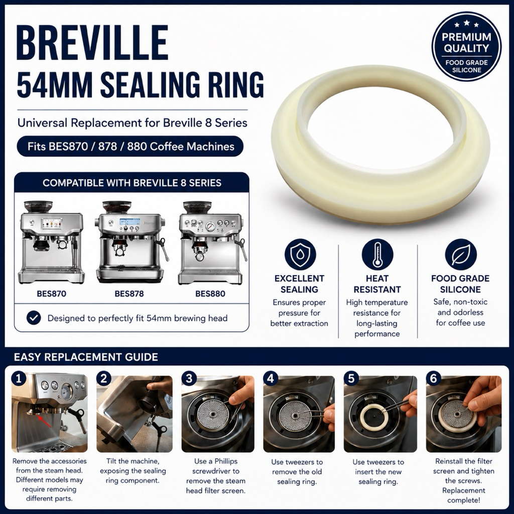 แหวนปิดผนึก Breville 54MM – ปะเก็นทดแทนสําหรับ BES870 / BES878 / BES880