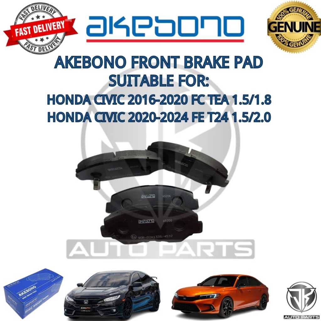 AKEBONO ผ้าเบรคหน้า HONDA CIVIC FC/FE TEA/T24,CRV RD9 S9A (AN-663WKR)
