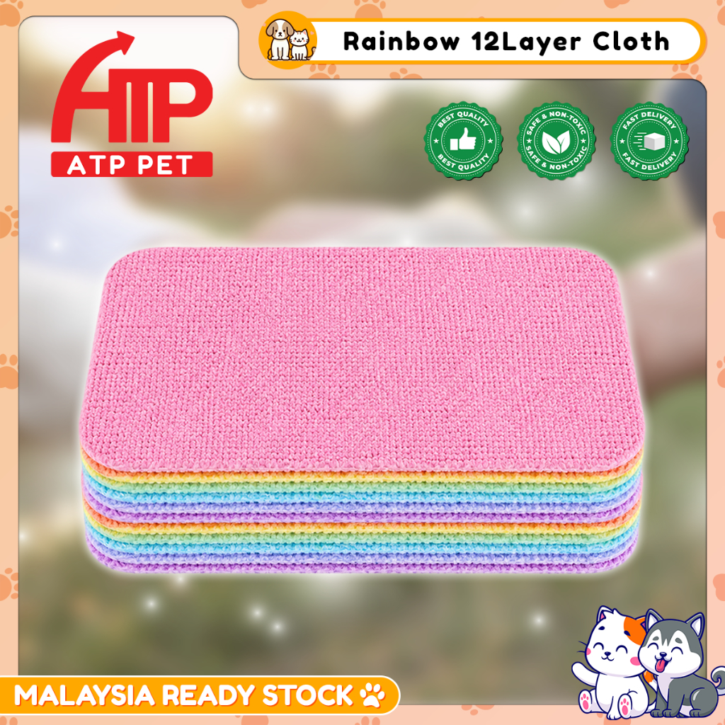 ATP PET Kain Cuci 12 ชั้น Tear Off ผ้าทําความสะอาดสัตว์เลี้ยงดูดซับผ้าขนหนูสําหรับชามคอนเทนเนอร์กล่อ