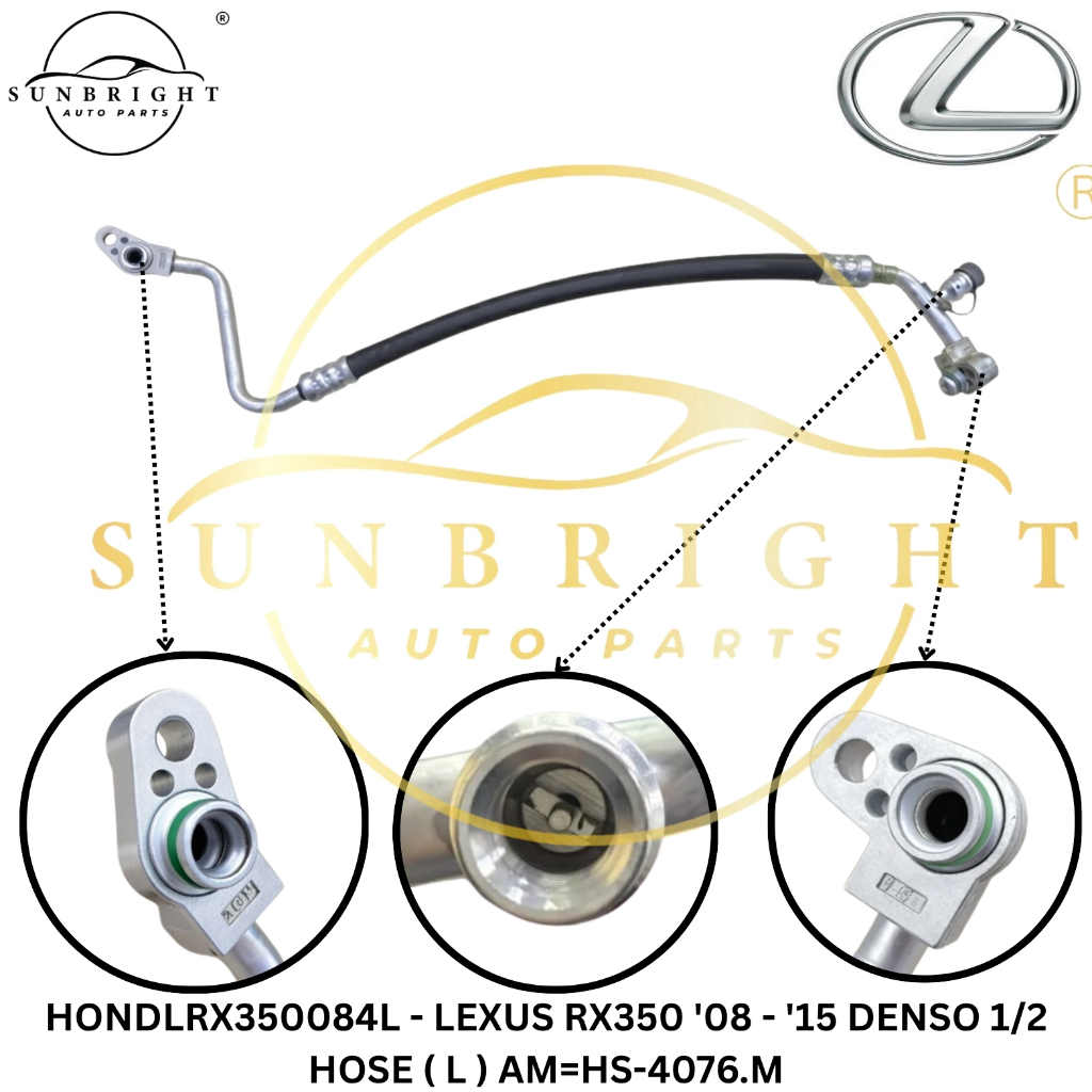 LEXUS RX350 08 - 15 DENSO 1/2 HOSE ( L ) AM=HS-4076.ม