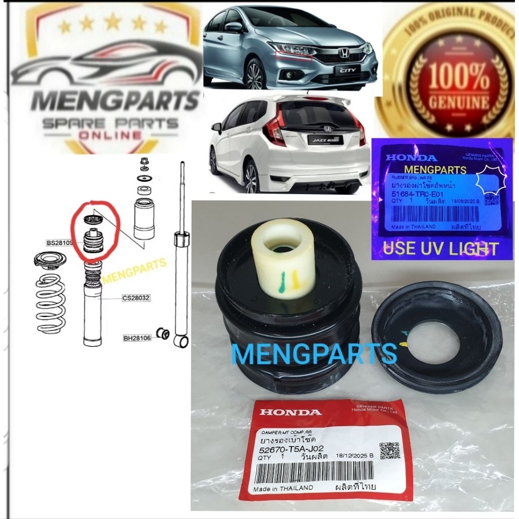 ***** CITY T9A GM6 T9A & JAZZ GK T5A 2014Y-2018Y HRV T7A BRV 2016-2021Y REAR ABSORBER MOUNTING BELAK