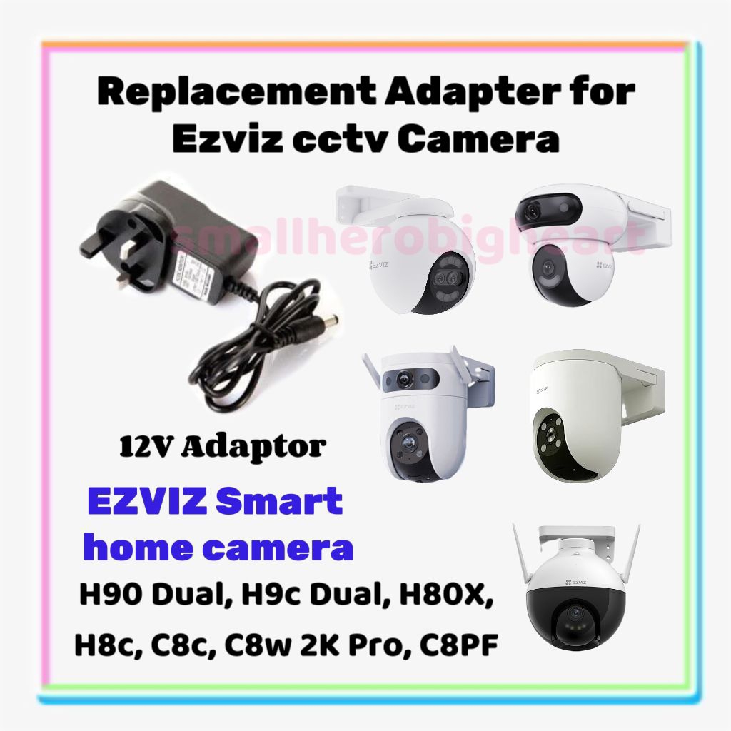 อะแดปเตอร์ทดแทน 12V สําหรับกล้อง Ezviz ip H8c, C8c, C8W, C8PF, H90, H9c, H80X กล้องบ้านอัจฉริยะ