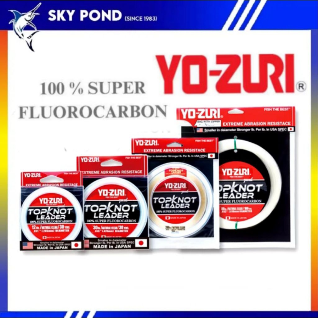 Yozuri Topknot สายผู้นํา Super Fluorocarbon 100% (30yds) (15lbs/20lbs/30lbs/40lbs/50lbs/60lbs)