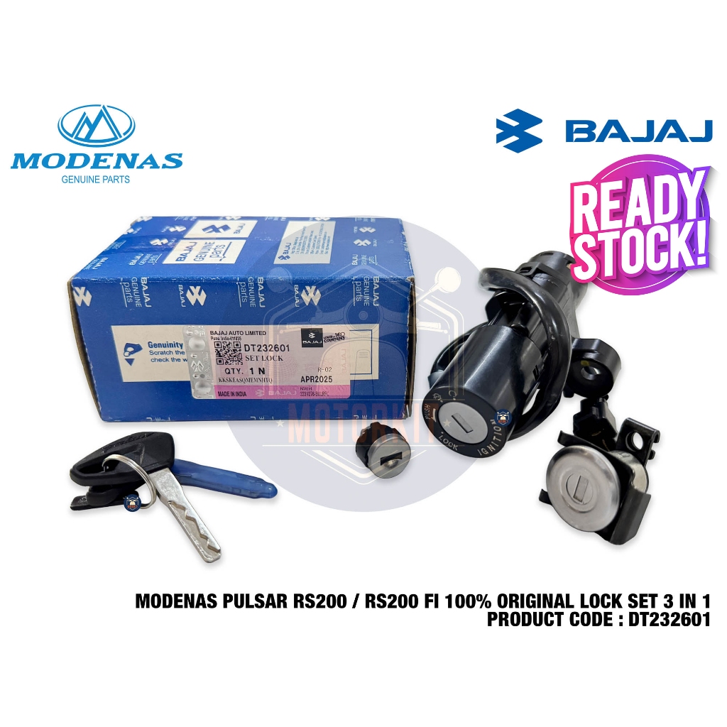 MODENAS PULSAR RS200 RS200 FI MAIN KEY LOCK SWITCH ชุด KUNCI UTAMA 3 IN 1 DT232601