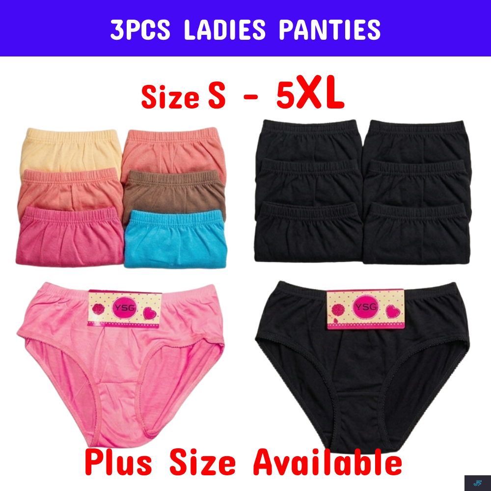 กางเกงชั้นในสุภาพสตรี 3 ชิ้น ( BLACK COLOUR & RANDOM - MIX COLOUR ) SIZE : S - 5XL 1680 ( U910 & U91
