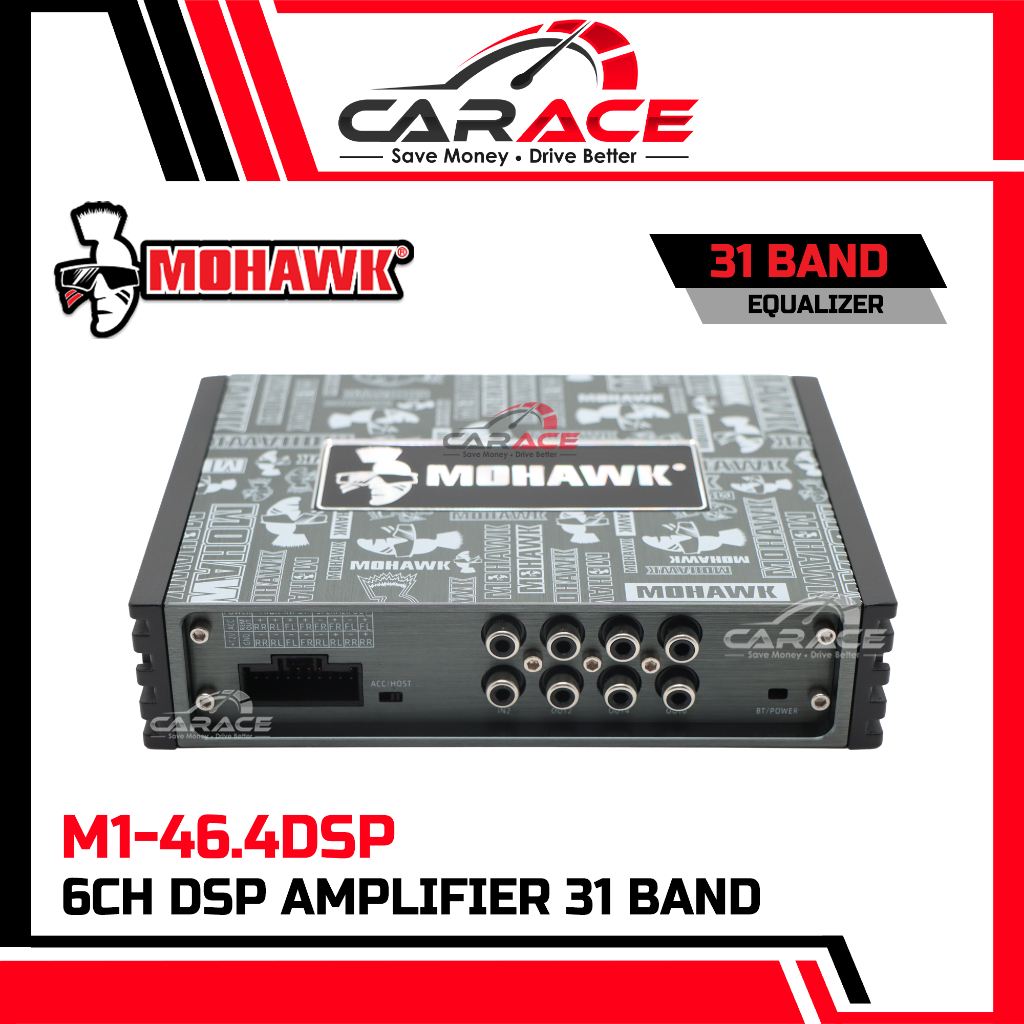 MOHAWK M1-46.4DSP 6CH DSP เครื่องขยายเสียง 31 Band EQ 2IN 6OUT Power Amp PNP เครื่องเสียงรถยนต์ดิจิต