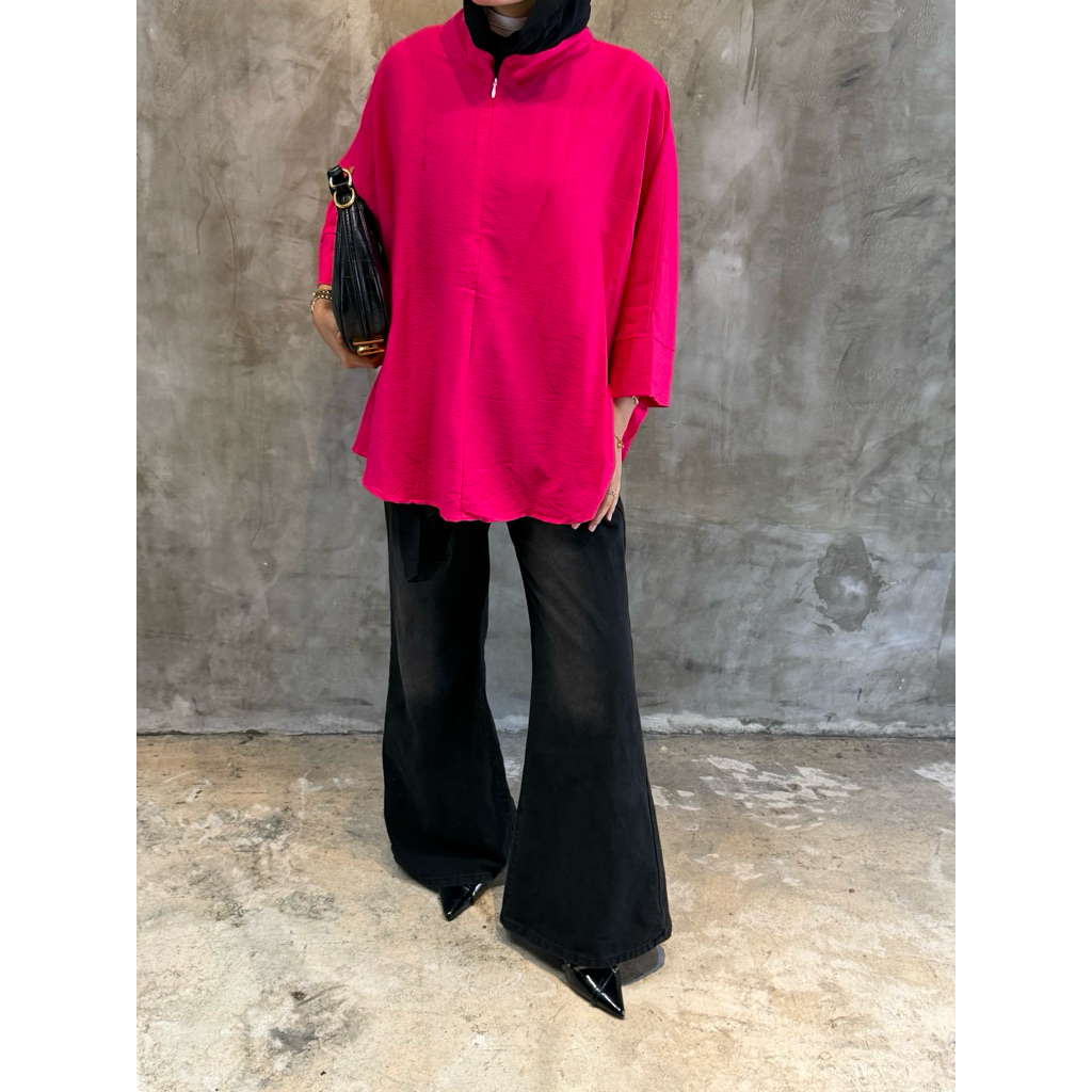 LAYLA Baggy Blouse - เสื้อเชิ้ตผ้าฝ้ายลินินเนื้อนุ่มฟรีไซส์