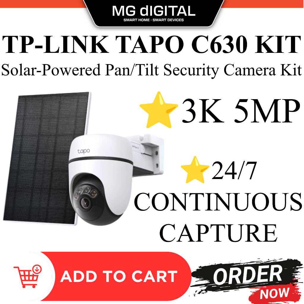 [ใหม่] TP-LINK TAPO C630 KIT Solar-Powered Pan/Tilt Security Camera Kit CCTV l 360 AI Tracking