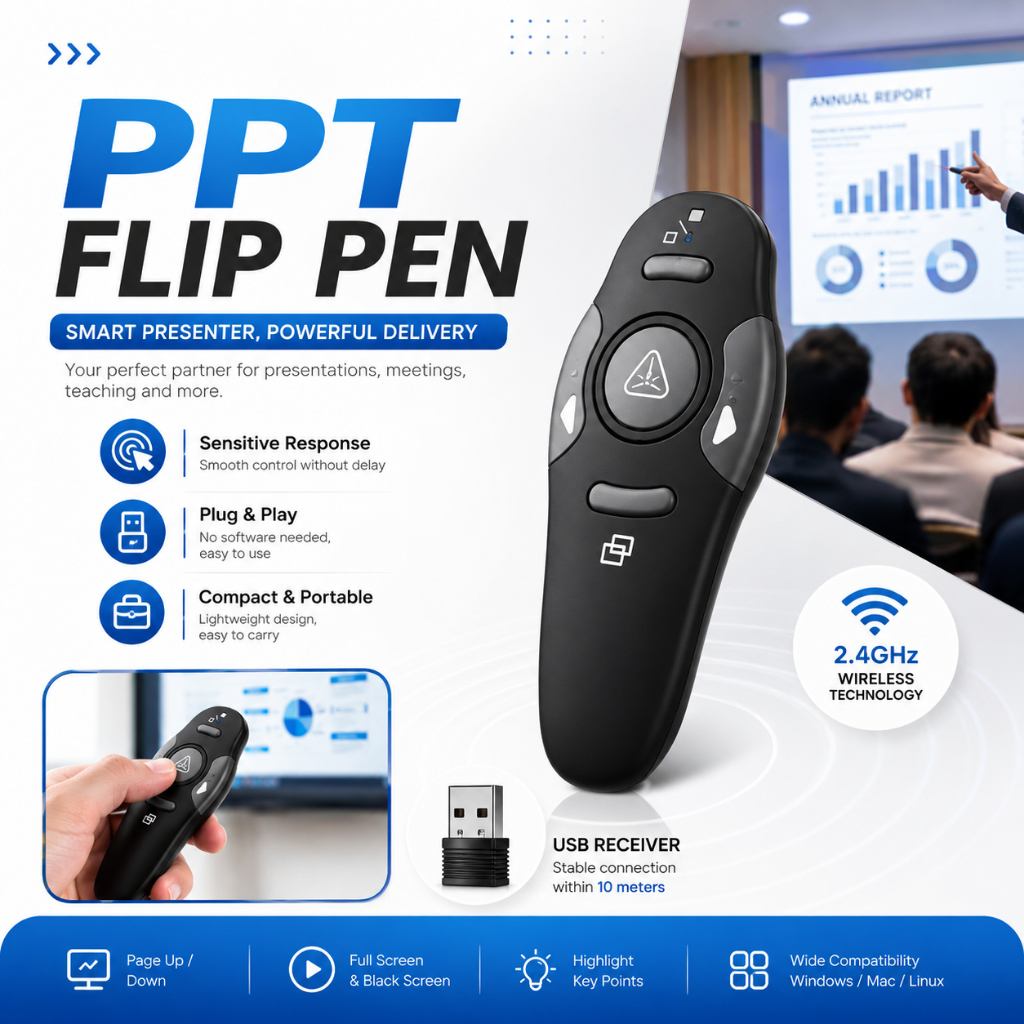 Mini Wireless Presenter Remote Presentation Clicker สําหรับ PowerPoint Clicker สําหรับแล็ปท็อปการนํา