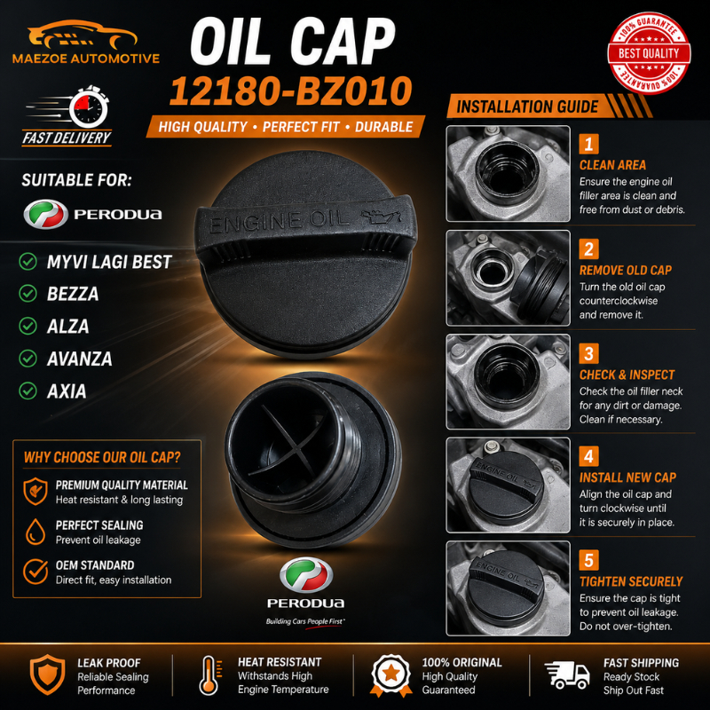 12180-BZ010 PERODUA ALZA, MYVI LAGI BEST 1.3 1.5 ,BEZZA, AVANZA AXIA ENGINE OIL CAP