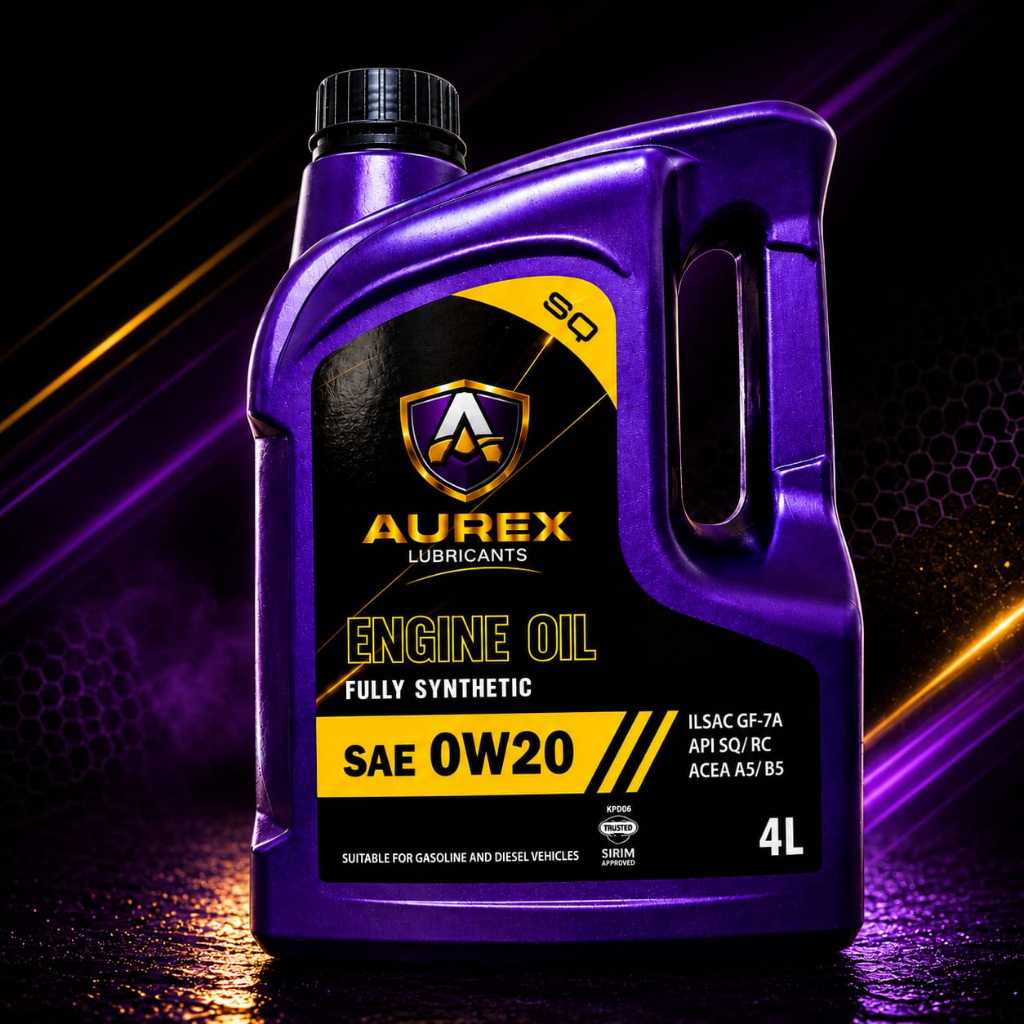 AUREX 0W20 (4 ลิตร) น้ํามันเครื่องสังเคราะห์แท้ API SQ GF-7A -Proton, Perodua, Honda, Nissan, Toyota