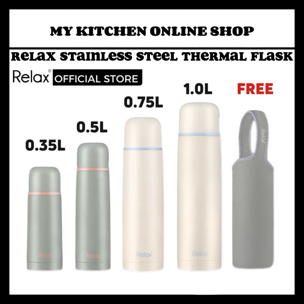 RELAX D2000 SUS304 Botol Termos Air Stainless Steel Classic Thermal Flask 350ml /500ml/ 750ml/ 1000m