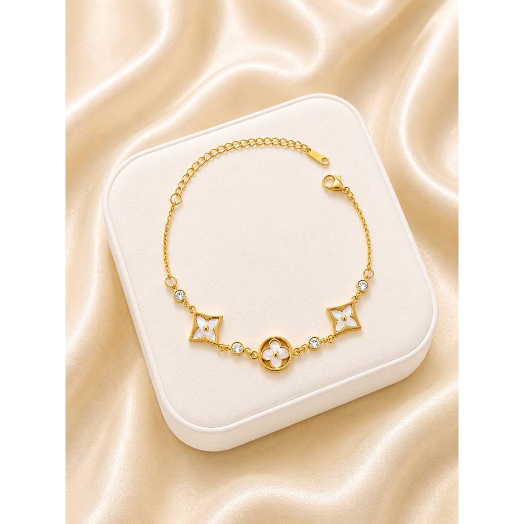 GELANG TANGAN TITANIUM MIX DESIGN ใช้ประจําวันสําหรับผู้หญิง