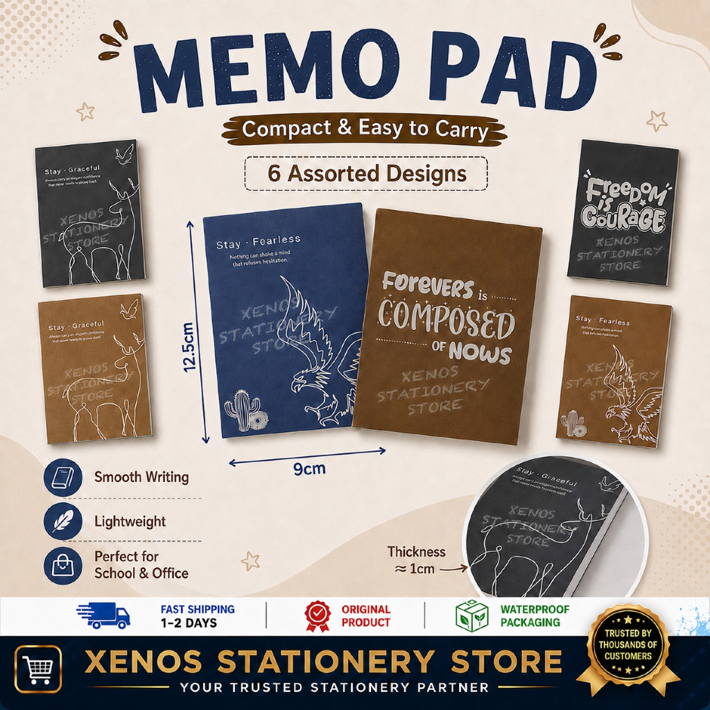 FANCY MEMO PAD โน๊ตบุ๊ค 12.5 ซม. X 9 ซม. COMPACT POCKET NOTEPAD SMOOTH WRITING 6 การออกแบบที่ตรงกัน 