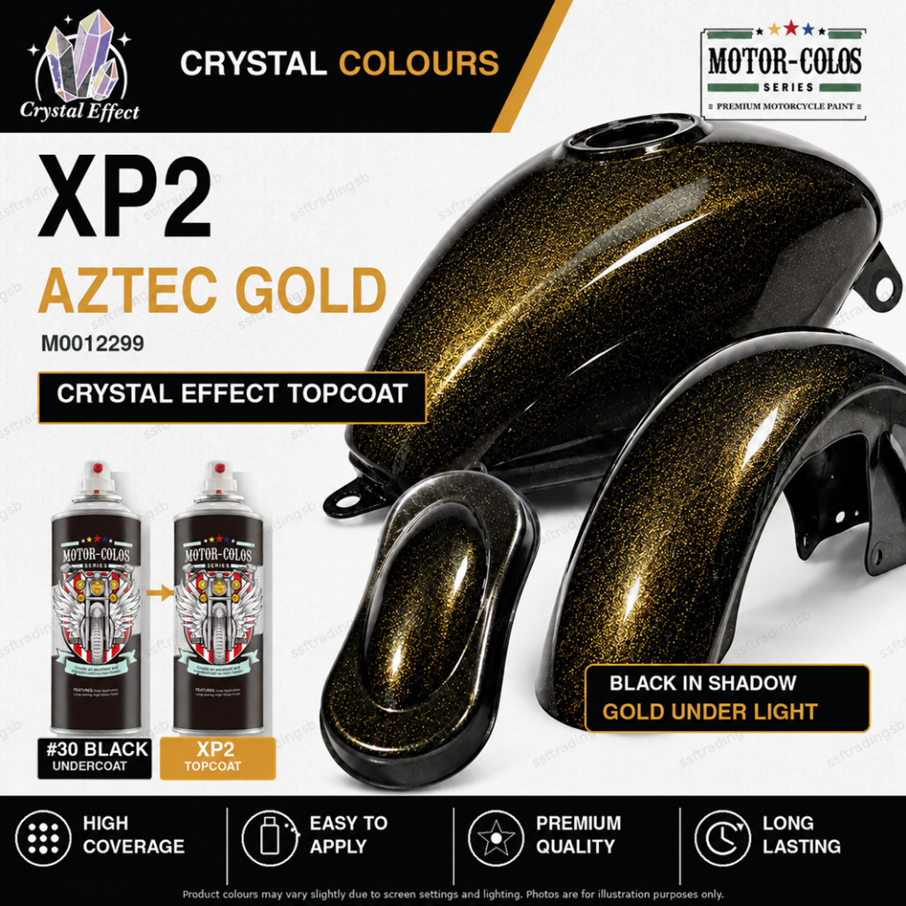 CRYSTAL AZTEC GOLD / XP2 AZTEC GOLD CRYSTAL EFFECT SPRAY PAINT / AIKKA / MOTOR-COLOS / 400ML