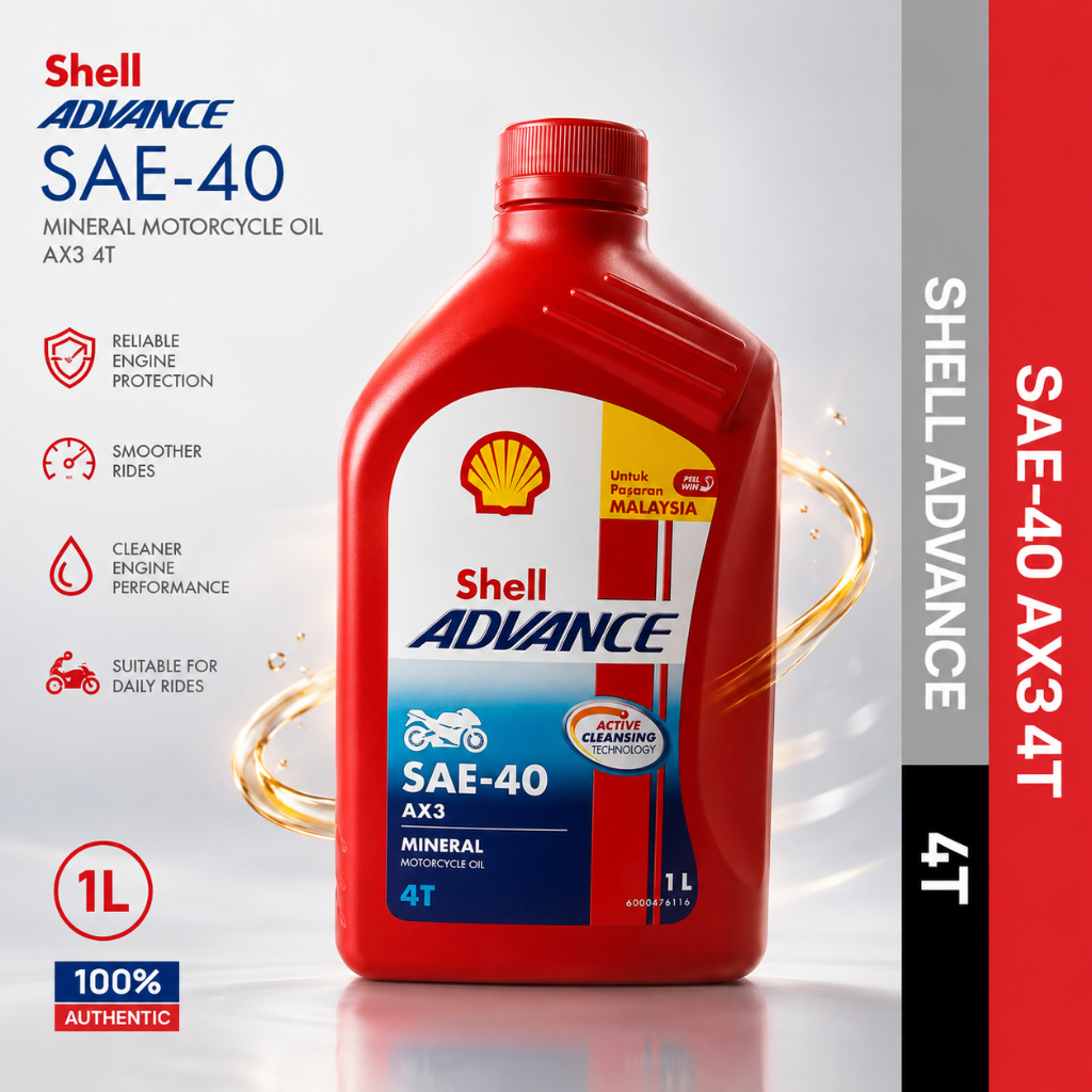 AX3 ใหม่ PACKING 4T เชลล์ AX3 SAE 40