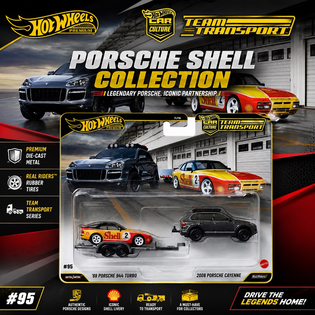 HOT WHEELS 1/64 FLF56 TEAM TRANSPORT PORSCHE SHELL COLLECTION