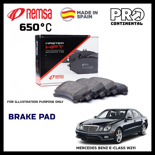 RESMA MERCEDES BENZ E-CLASS W211 E200 E220 E240 2001-2009 ด้านหน้าด้านหลัง 650oC สูง TEMP BRAKE PAD