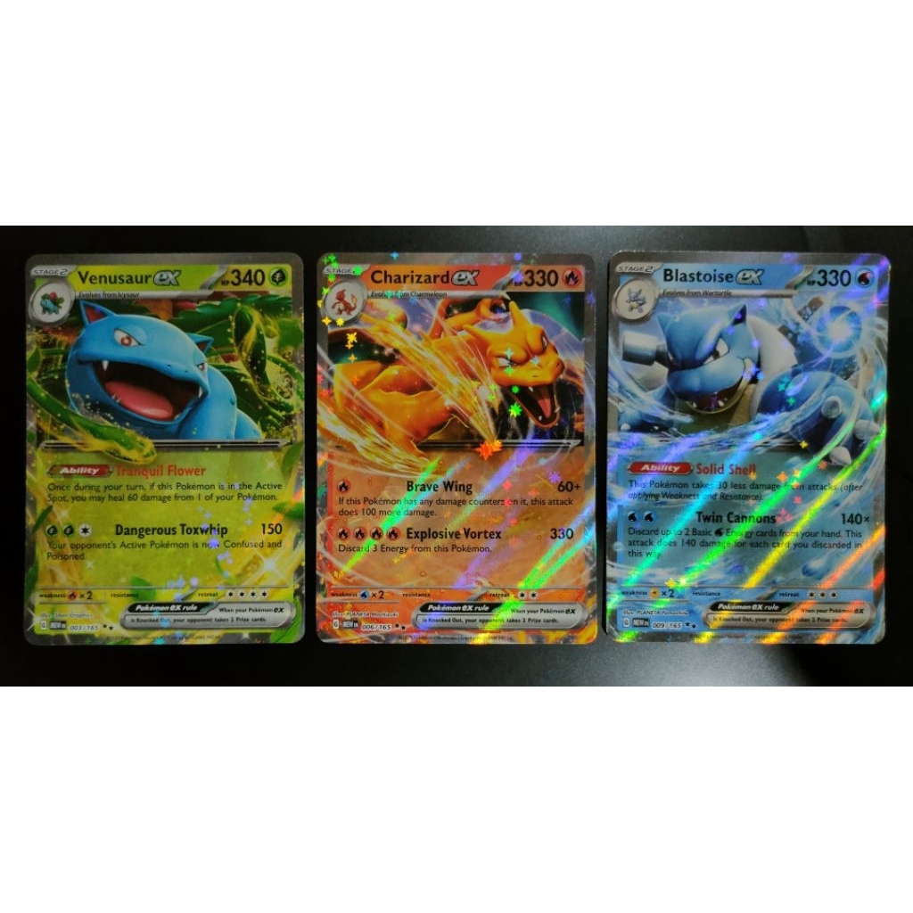 Venusaur ex 3, Blastoise ex 9, Charizard ex 6 (Pokemon Scarlet & Violet 151) [Near Mint]