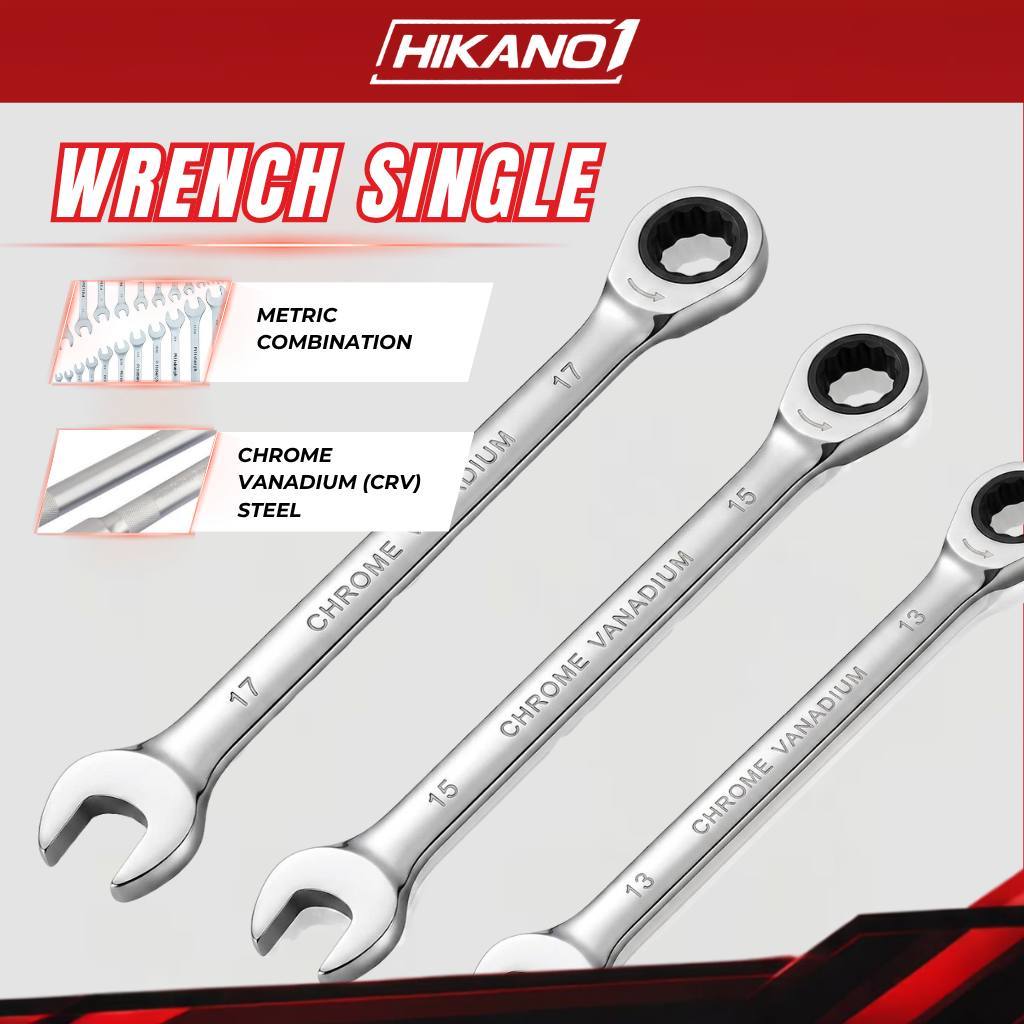 ประแจ HIKA SINGLE I Metric Combine I CRV Chrome Vanadium Steel พร้อมกระเป๋าไนลอน