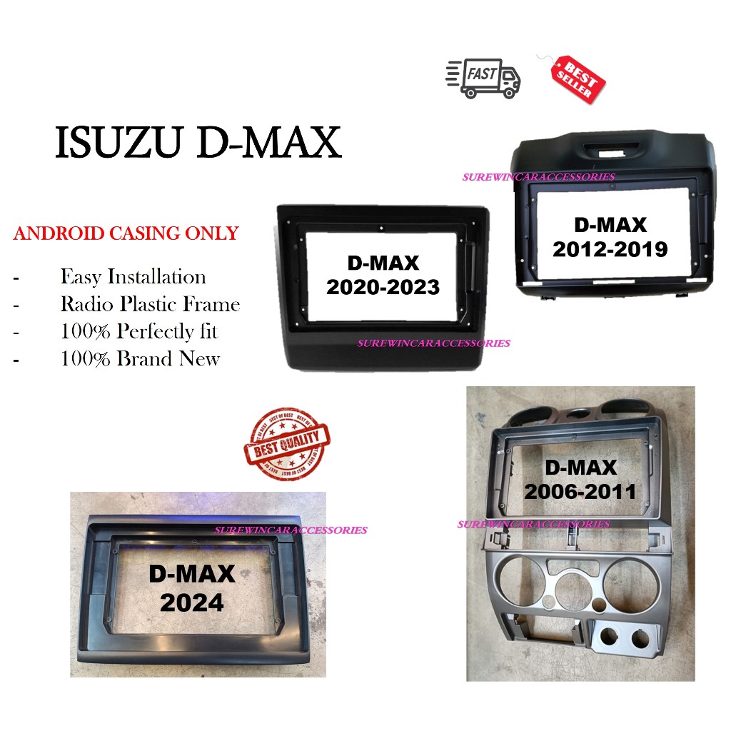 ANDROID PLAYER CASING สําหรับ ISUZU D-MAX 2006 - 2011 9", D-MAX 2012 - 2019 9", D-MAX 2020 9", D-MAX