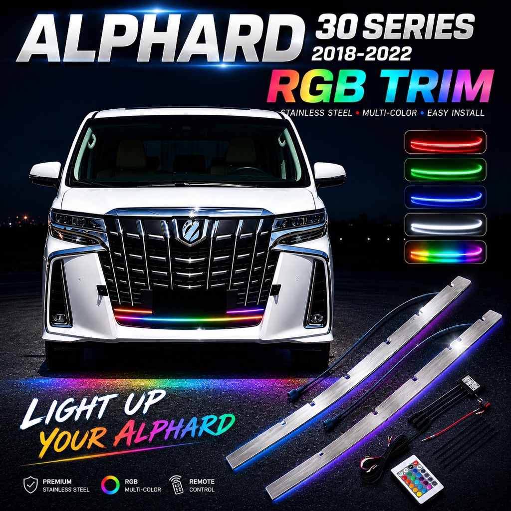 VE Toyota Alphard anh30 2018-2022 อุปกรณ์เสริมไฟตัดแต่ง RGB เหล็ก