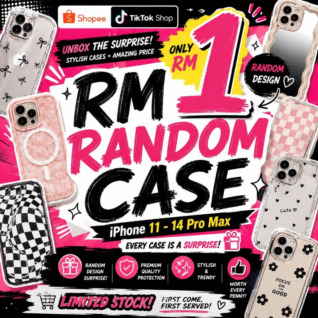 Lucky Blind Box RM1 เคสสุ่ม Clearance iPhone 14 Pro Max 13 PRO MAX 12 PRO MAX 11 PRO MAX X XS Max XR