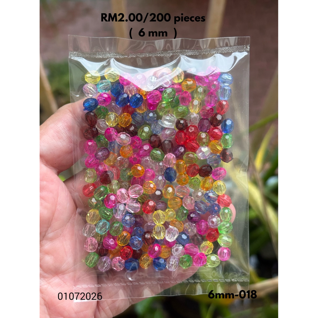 RM2.00/200 ชิ้น : 6mm-018 - Bead - Manik - 6 mm