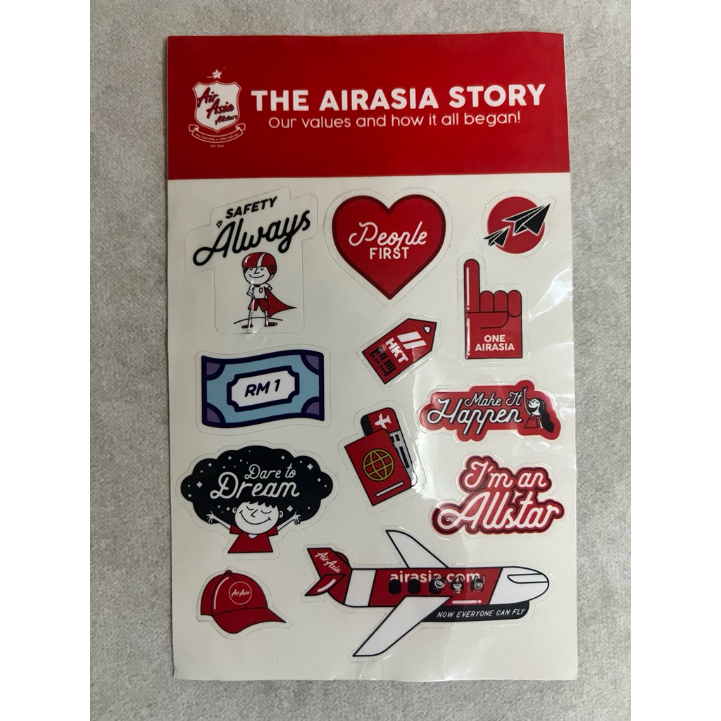AirAsia Allstars] THE AIRASIA STORY Safety Always People First RM 1 Make It Happen Dare to Dream