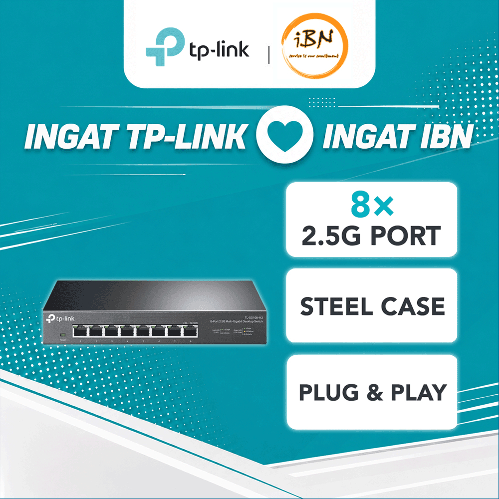 TP-LINK 5-Port & 8-Port 2.5G Desktop Plug and Play Network Switch TL-SG105-M2 & TL-SG108-M2 @ IBN