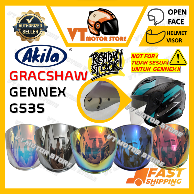 GRACSHAW GENNEX G535 OEM โดยหมวกกันน็อค AKILA VISOR SIANG & MALAM / GRACSHAW GAIZER 1 & 2 G838 / GEO