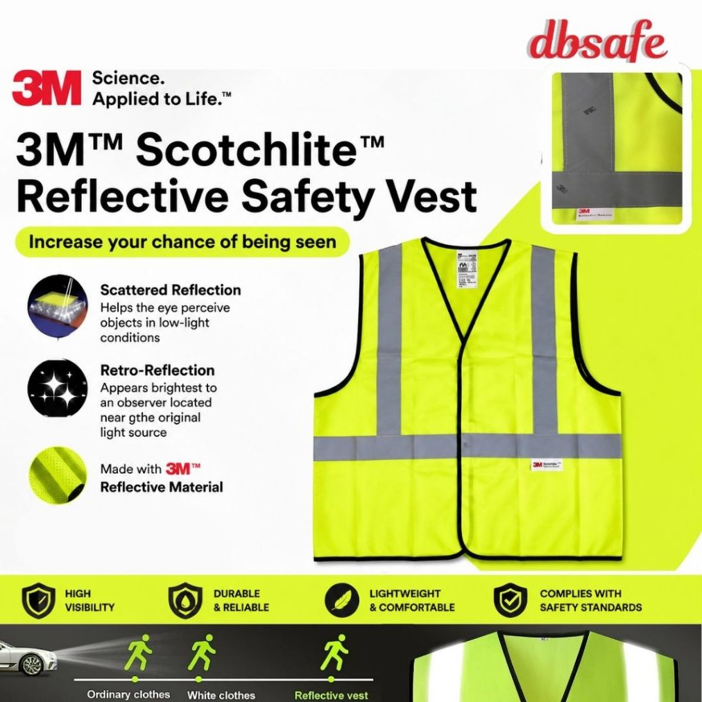 เสื้อกั๊กเซฟตี้ 3M 2925 @ Solid LimeYellow ( L )