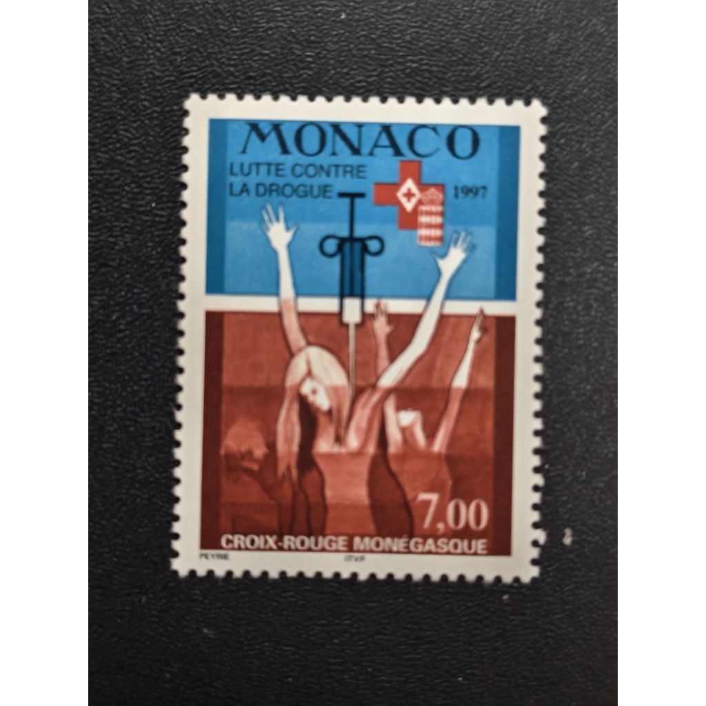 AQ032 Monaco ปี 1997 Red Cross,Anti Drugs Stamps ค่าเดียว 1v VF MNH